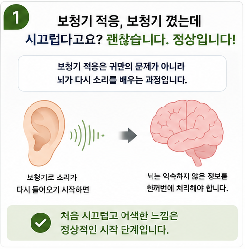 보청기 적응, 보청기 꼈는데 시끄럽다고요? 괜찮습니다. 정상입니다!