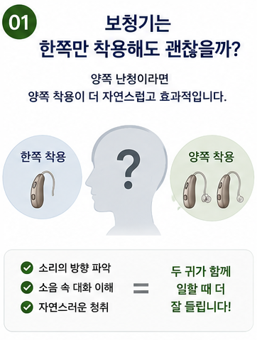 보청기는 한쪽만 착용해도 괜찮을까? 양쪽이 더 중요한 이유
