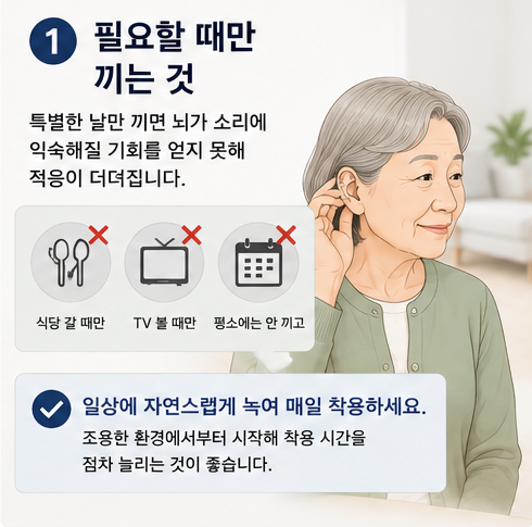 보청기 시작 후 절대 이렇게 하지 마세요