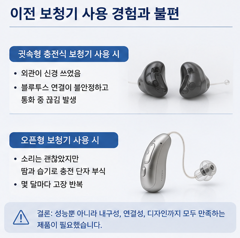 포낙 비르토 인피니오 R 착용 사례｜땀, 블루투스, 디자인까지 고려한 귓속형보청기 선택