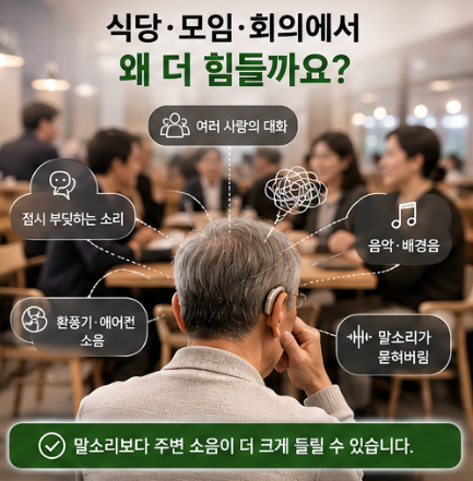 보청기 착용 후 왜 잡음이 들릴까요? 안경과 다른 보청기 적응 과정
