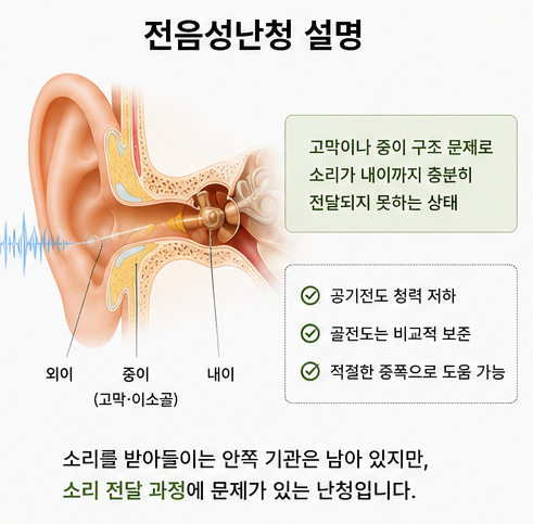 고막천공으로 인한 전음성난청, 보청기로 도움이 될 수 있을까요?