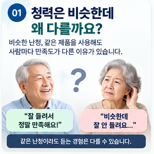 비슷한 청력, 같은 난청인데 왜 보청기 효과는 사람마다 다를까요?