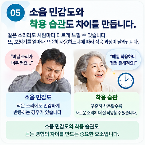 비슷한 청력, 같은 난청인데 왜 보청기 효과는 사람마다 다를까요?